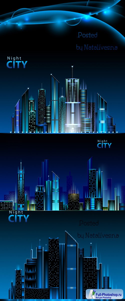     / Night city in Vector 