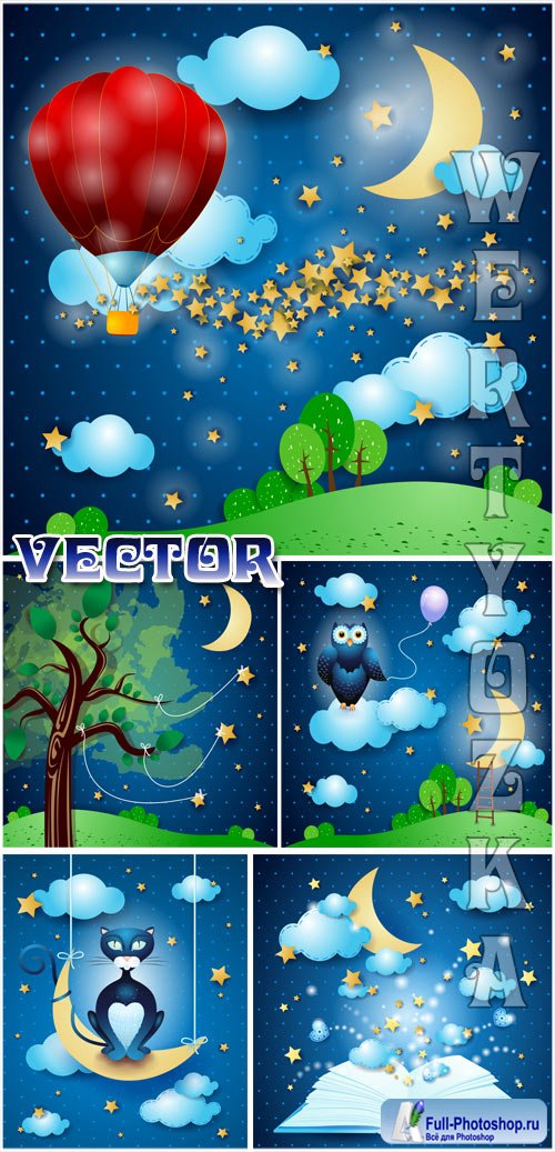   / Fairy backgrounds - vector clipart