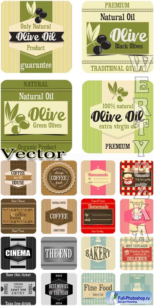   -   / Food labels - vector clipart