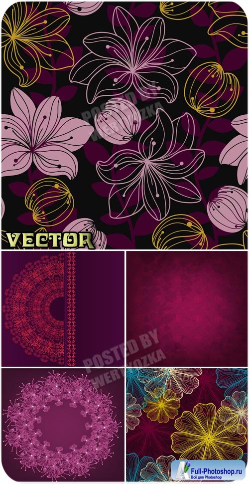   ,    / Background with flowers - stock vector