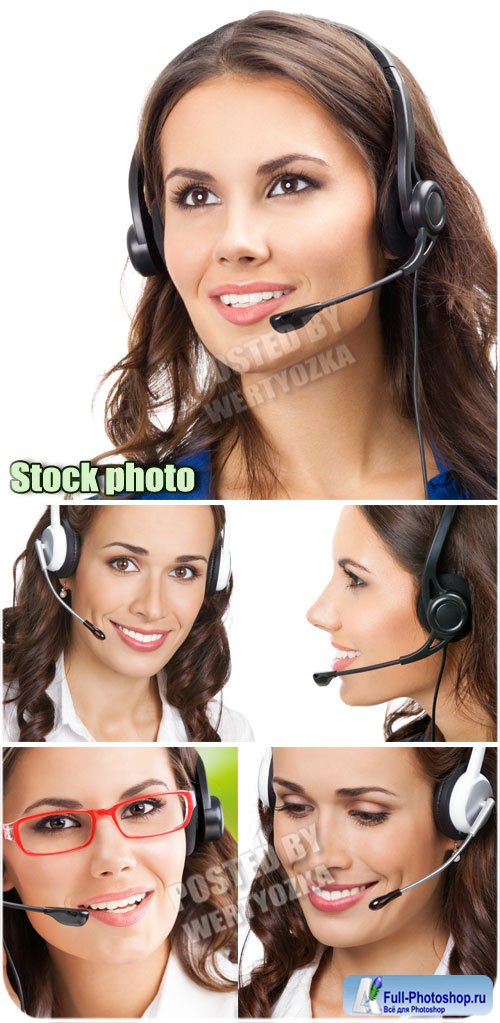  - / Cute girl operators - stock photos
