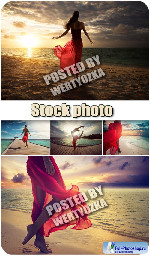     / Girl on the ocean beach - stock photos