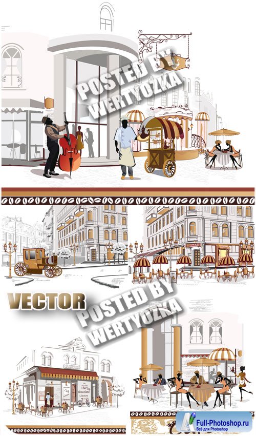     / Cafe in retro style - stock vector