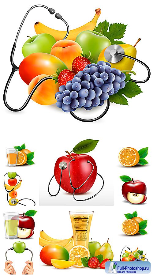 ,     / Fruits, fresh juices vector