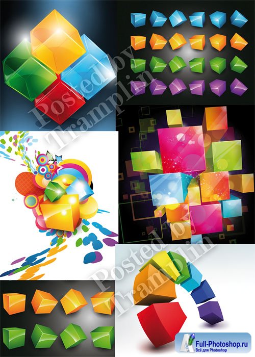    - Multi-colored cubes