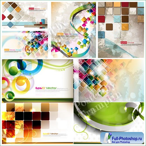       - Vector backgrounds with squares and circles