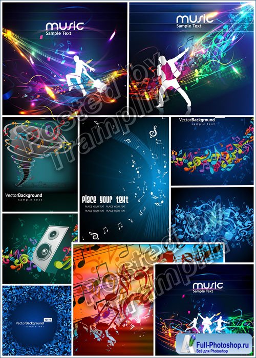     -  Musical backgrounds in a vector