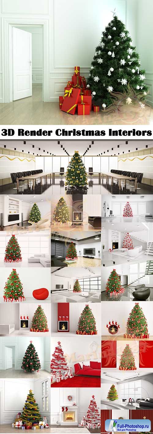 3D Render Christmas Interiors 