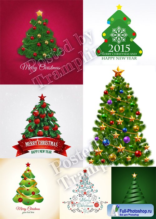     - New Year trees in a vector