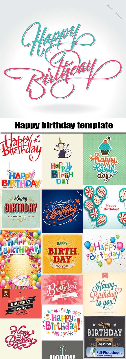 Happy birthday template design