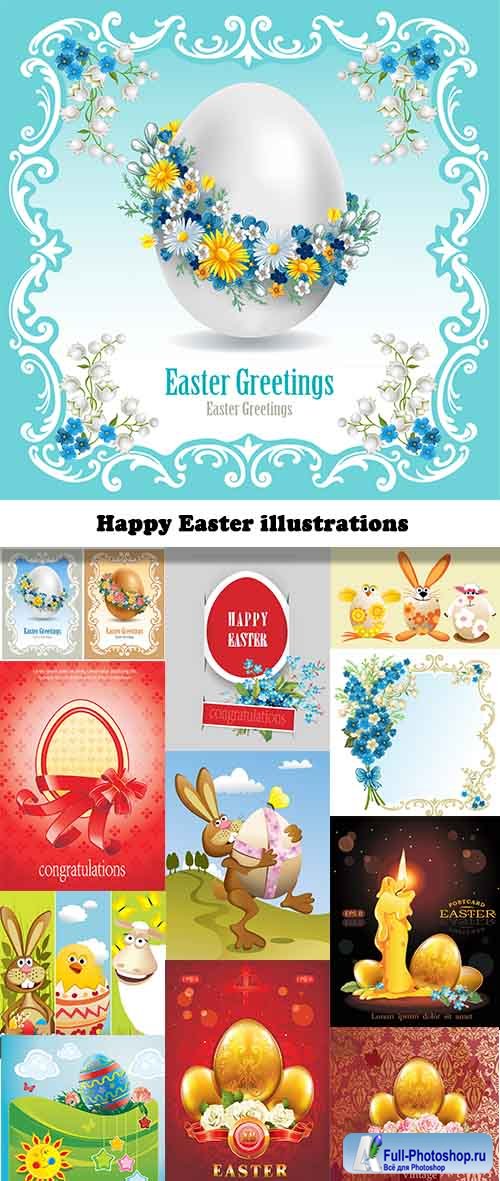 Happy Easter illustrations