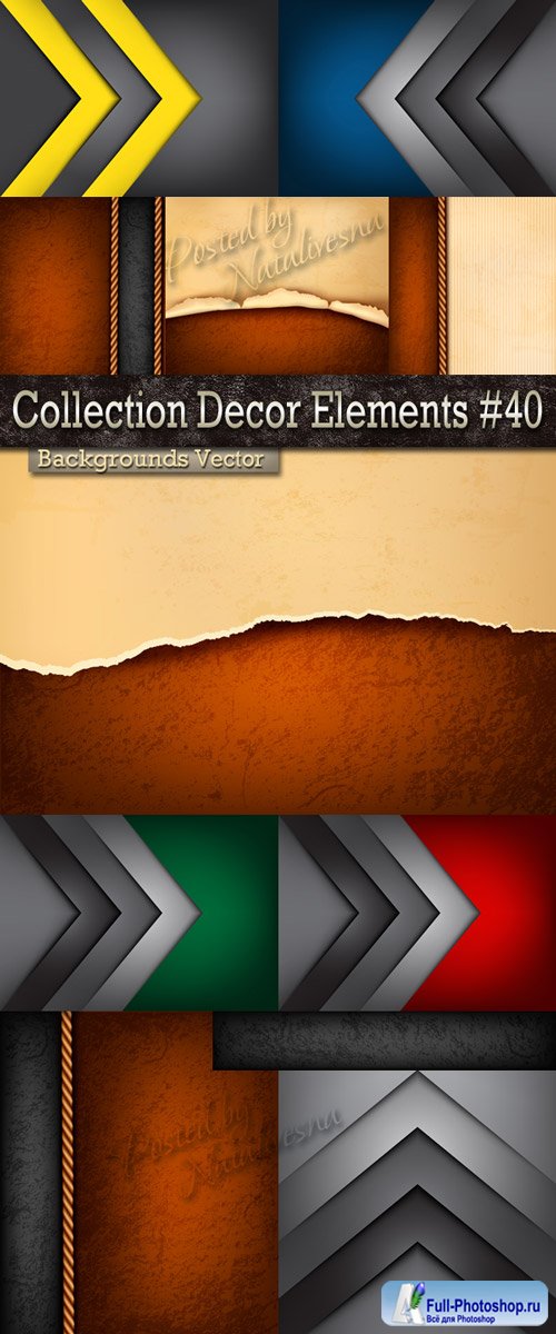 Collection Backgrounds Decor elements in Vector # 40