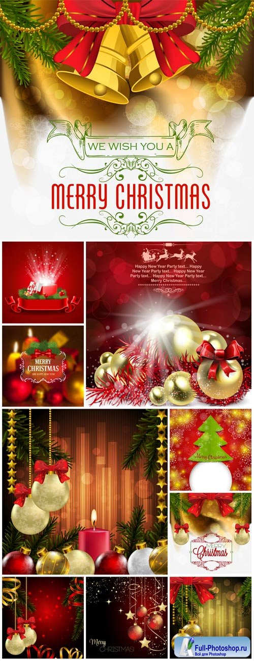 Christmas and New Year, vector backgrounds