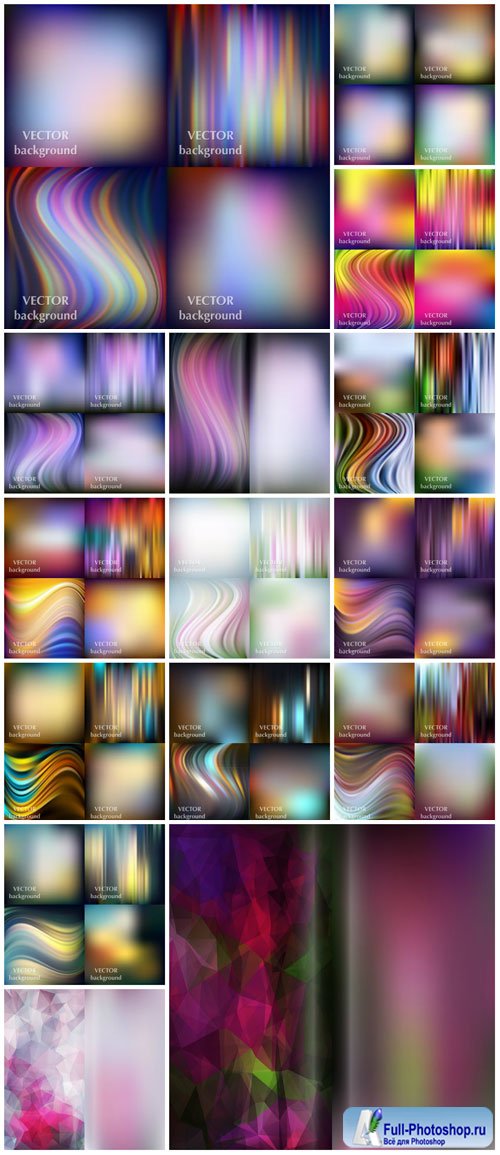 Abstract colorful blurred smooth vector backgrounds network