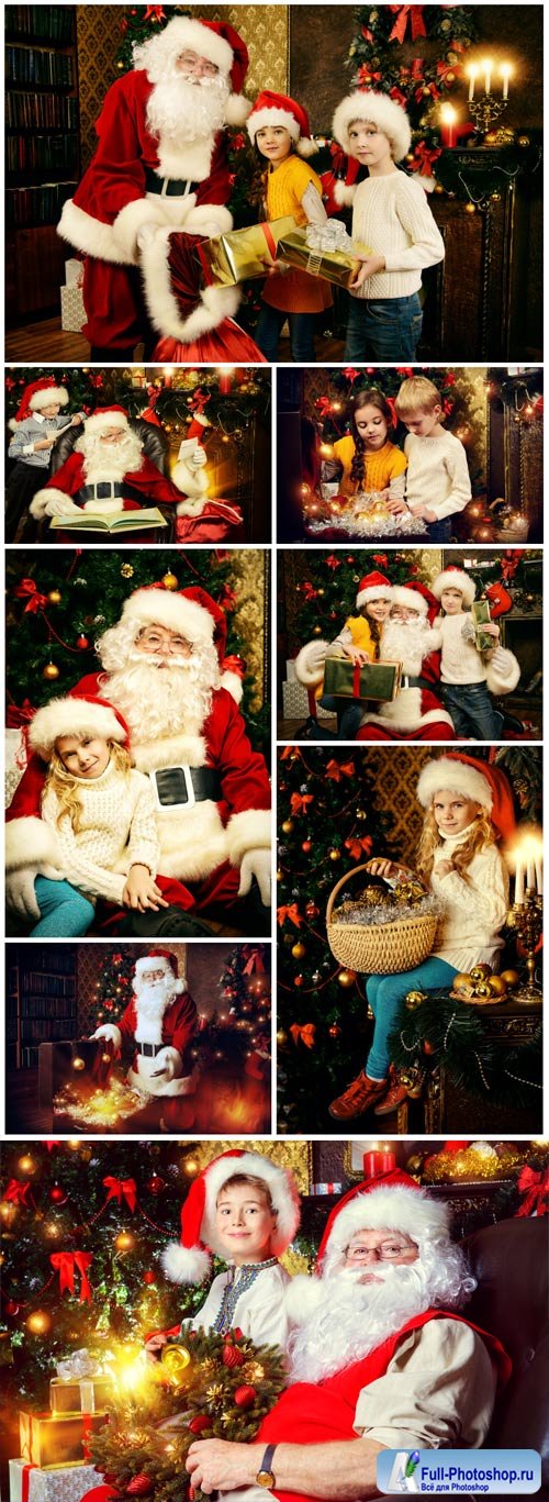 Christmas, Santa Claus with children