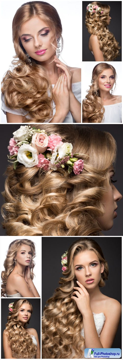 Bride with beautiful hairstyle - Stock photo