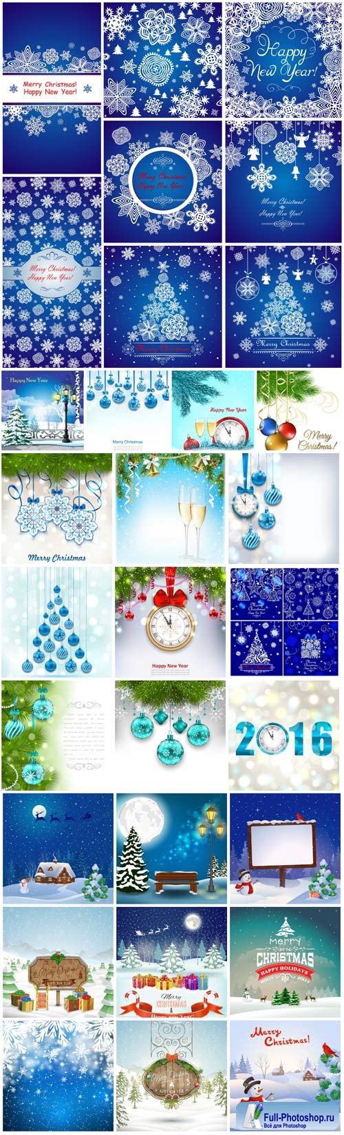2016 Merry Christmas, New Year, holiday backgrounds vector