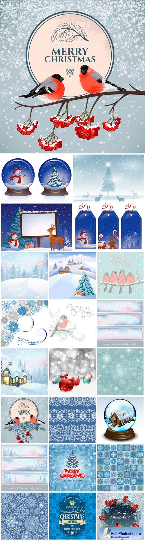 2016 Merry Christmas, new year, winter landscape, vector backgrounds