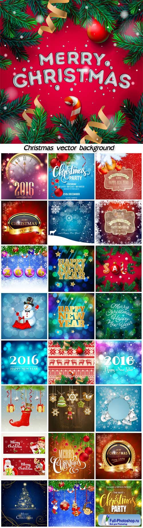 Christmas decoration on vector background