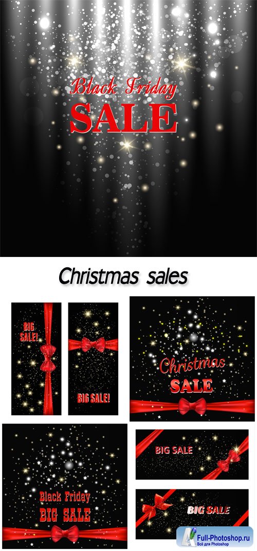 Christmas sales, backgrounds vector