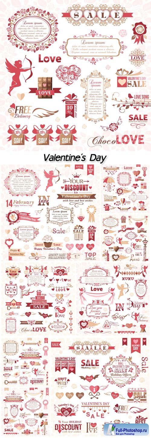 Design elements vector Valentine's Day