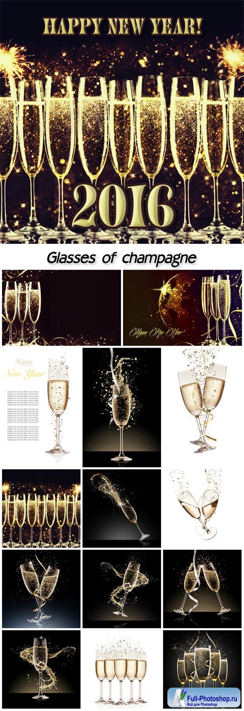 Glasses of champagne, new year
