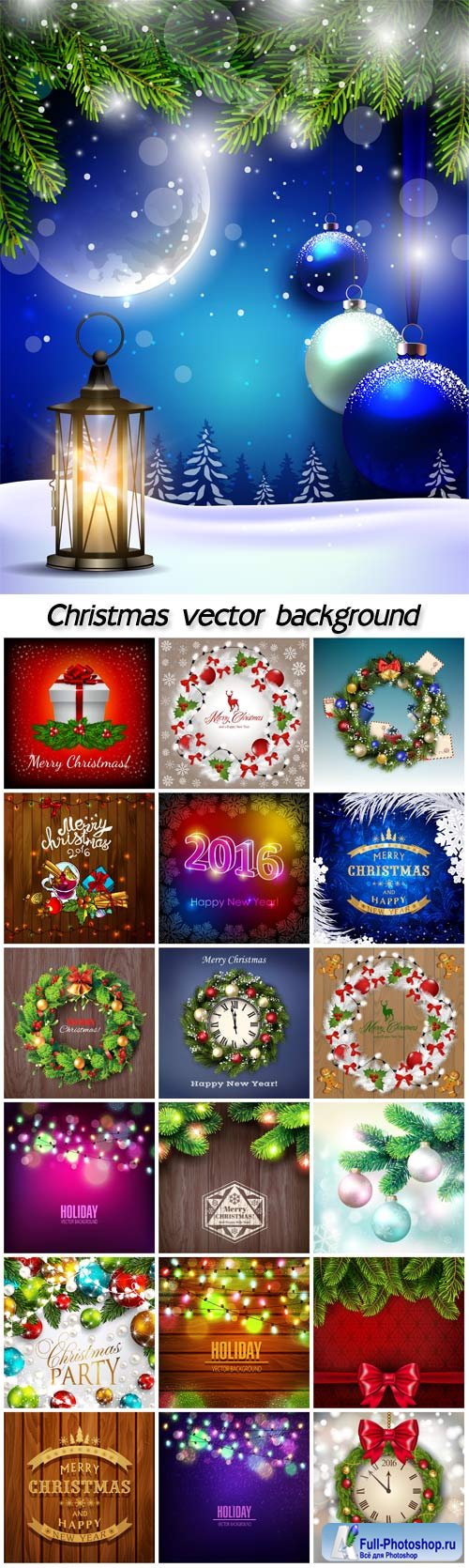 Christmas vector backgrounds with beautiful decorations