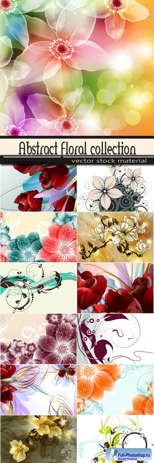 Abstract collection flower backgrounds