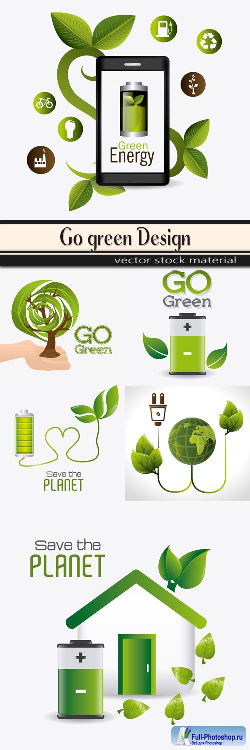 Go green design in vector