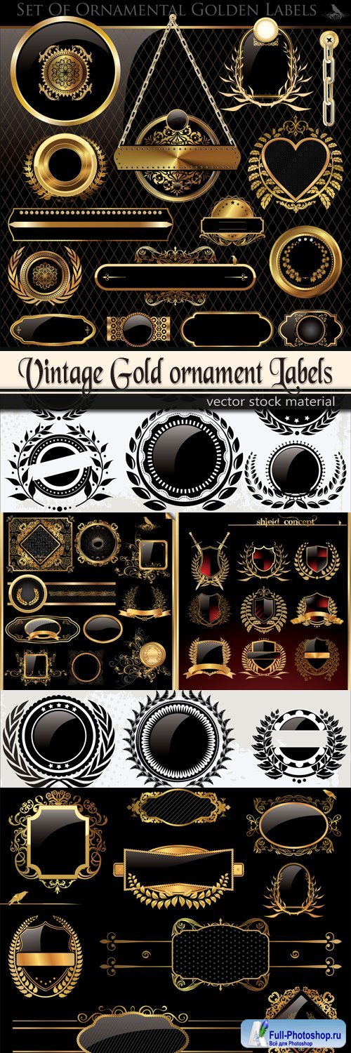 Vintage Gold ornament Labels