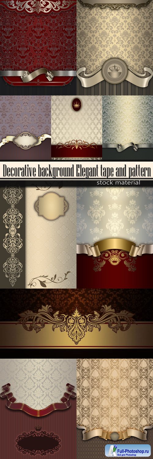 Decorative background Elegant tape and pattern
