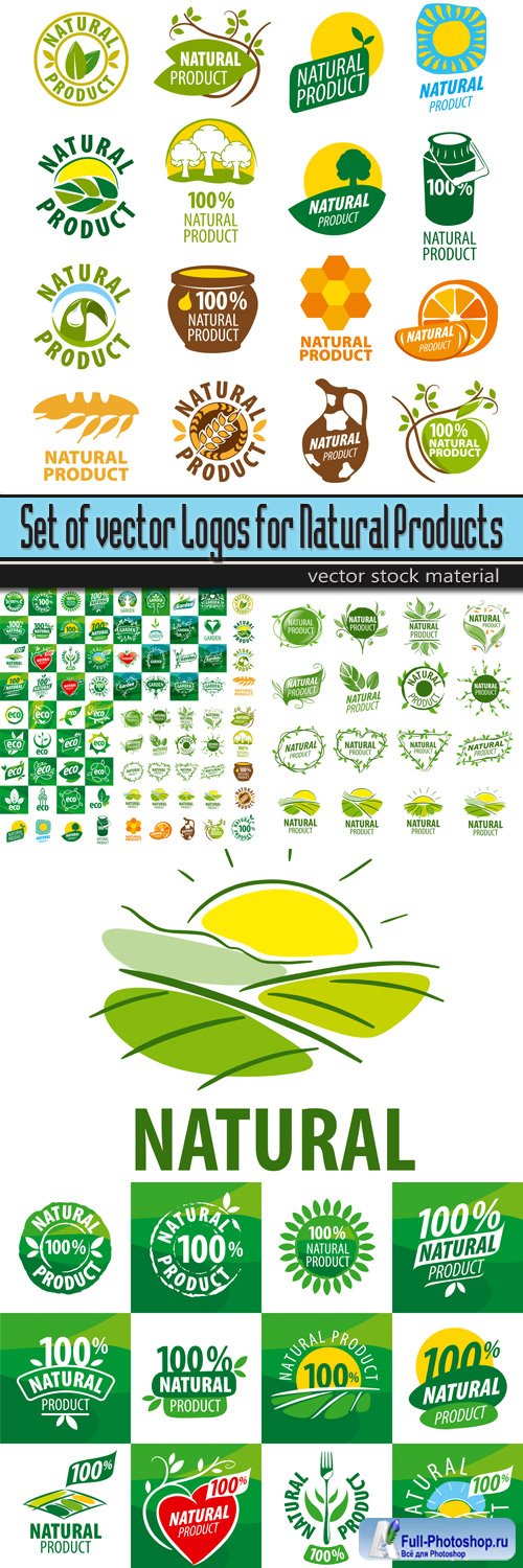 Set of vector Logos for Natural Products