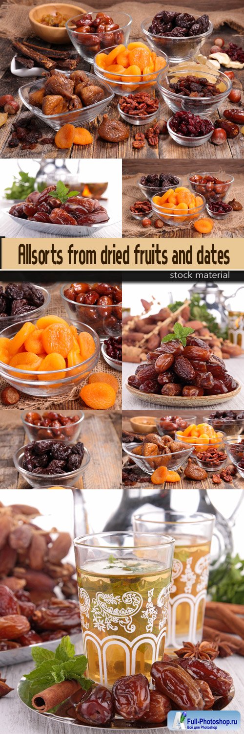 Allsorts from dried fruits and dates