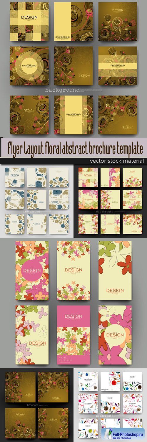 Flyer Layout floral abstract brochure template vector