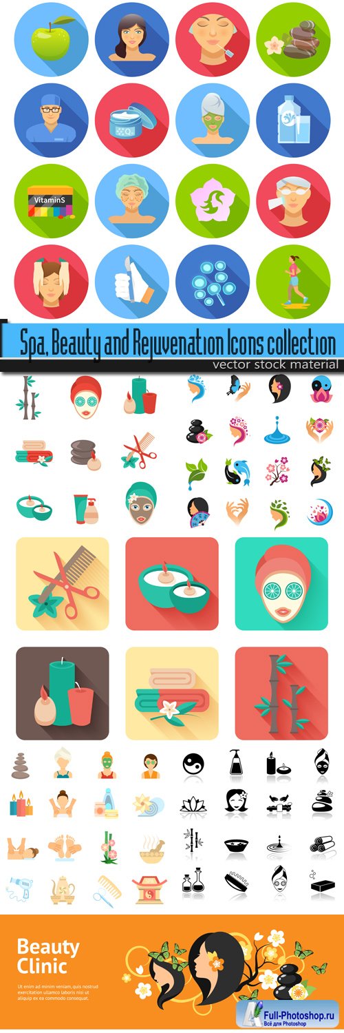 Spa, Beauty and Rejuvenation Icons collection