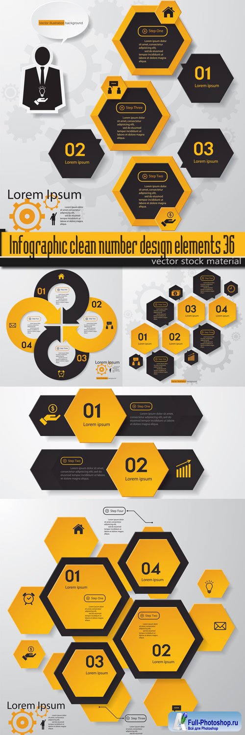 Infographic clean number design elements 36