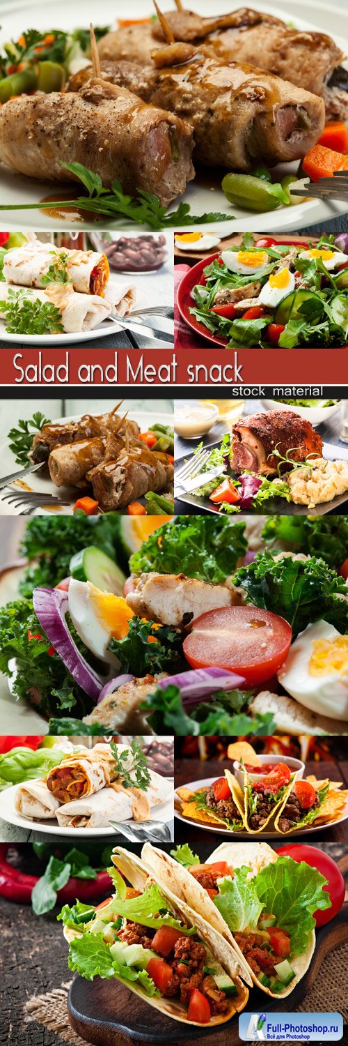 Salad and Meat snack
