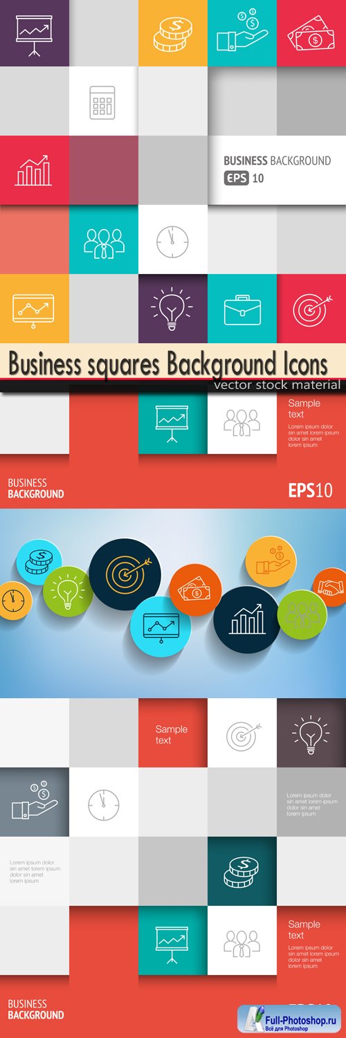 Business squares Background Icons