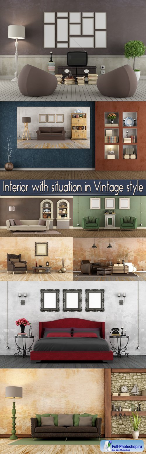 Interior with situation in Vintage style