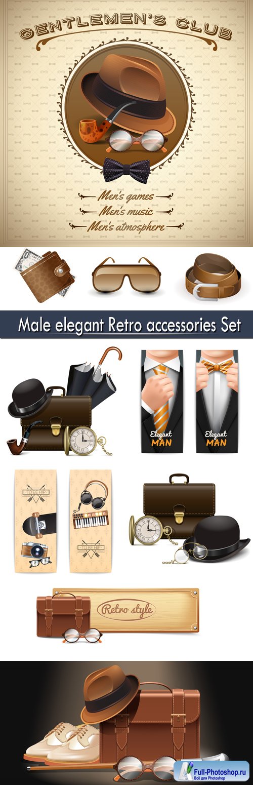 Male elegant Retro accessories Set