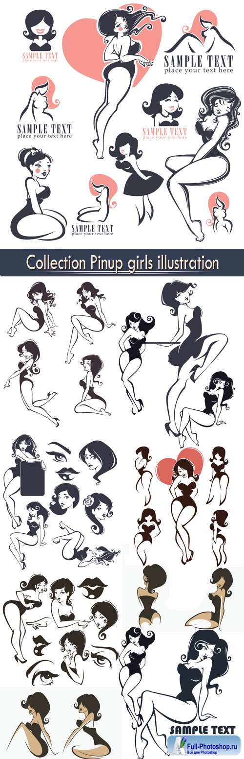 Collection Pinup girls illustration