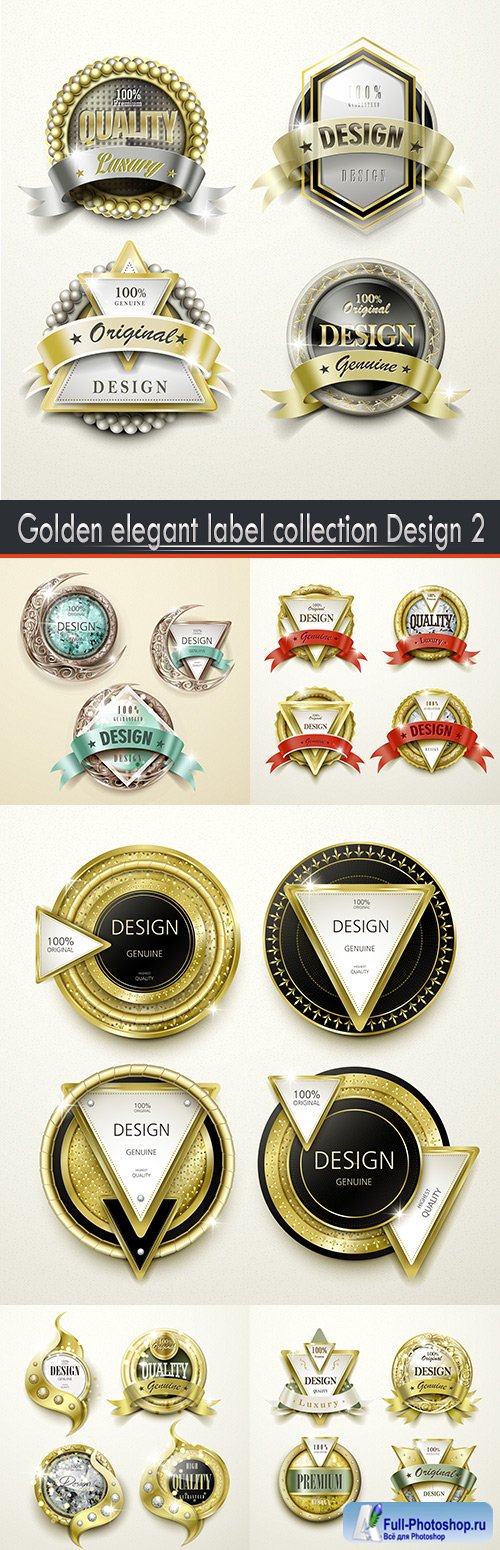 Golden elegant label collection Design 2