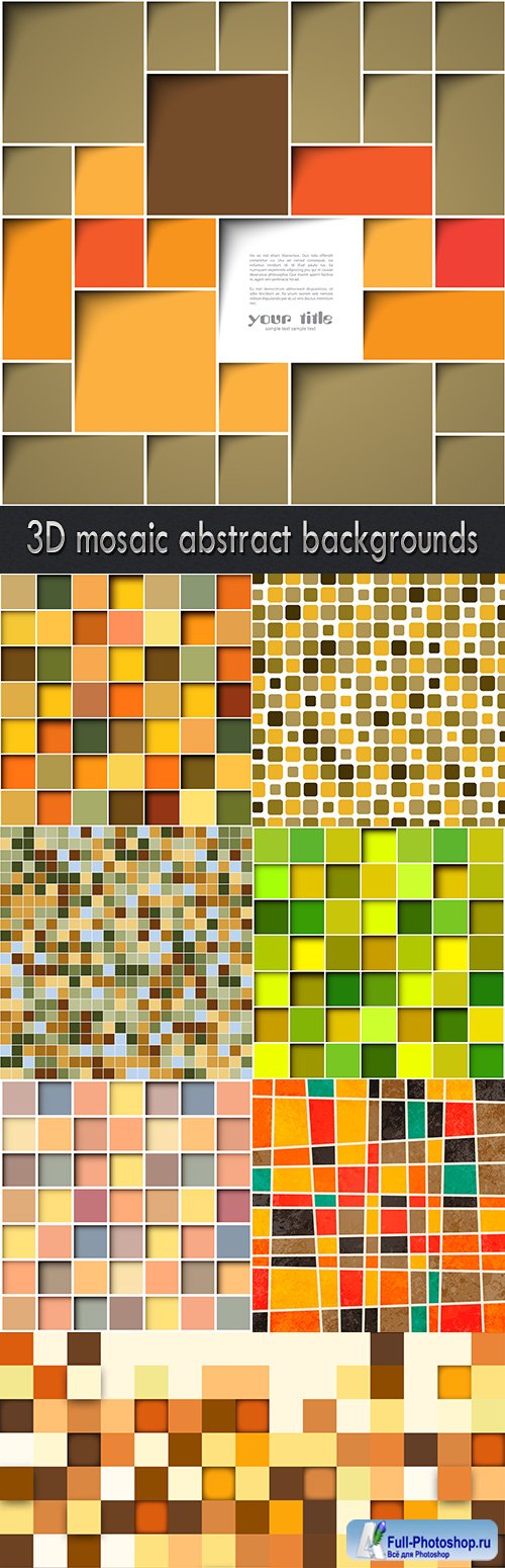 3D mosaic abstract backgrounds