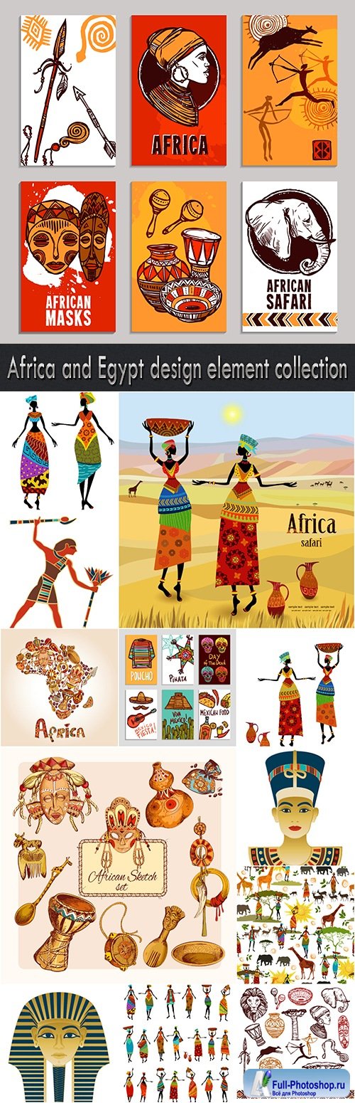 Africa and Egypt design element collection