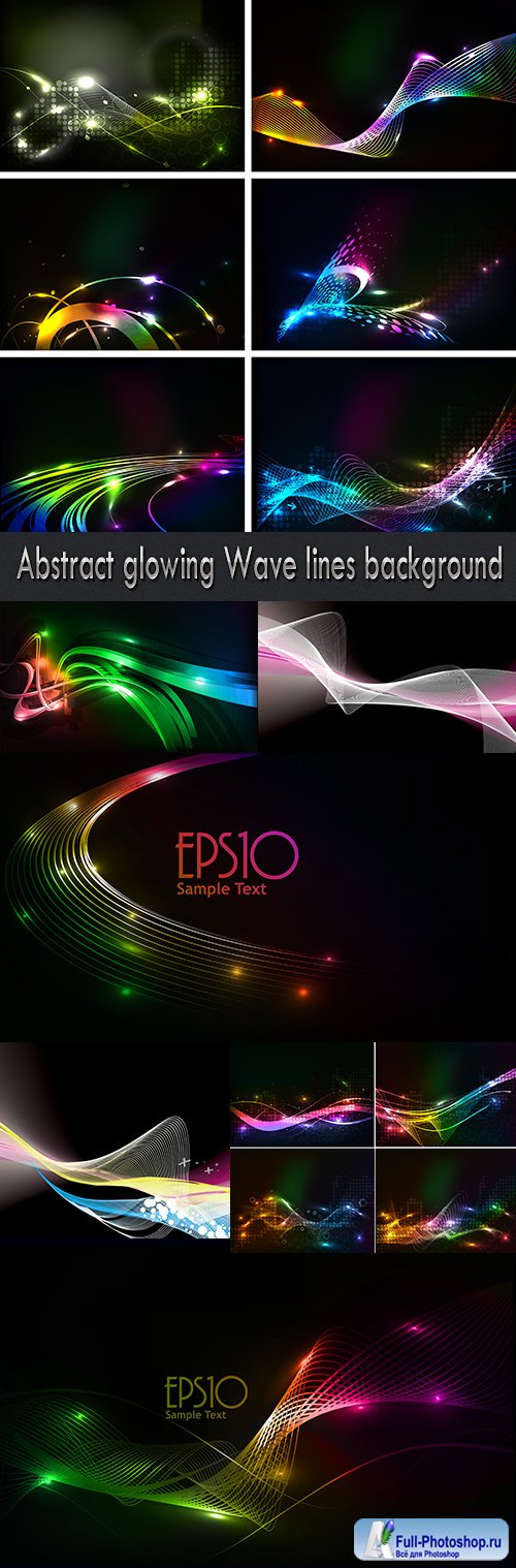 Abstract glowing Wave lines background