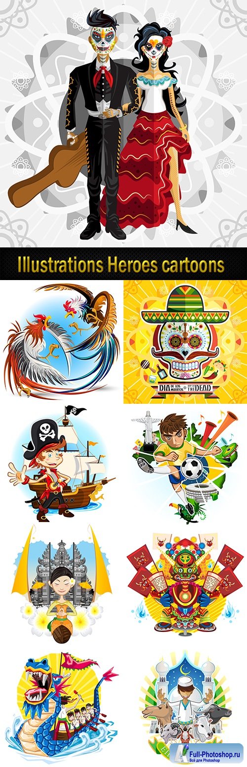 Illustrations Heroes cartoons