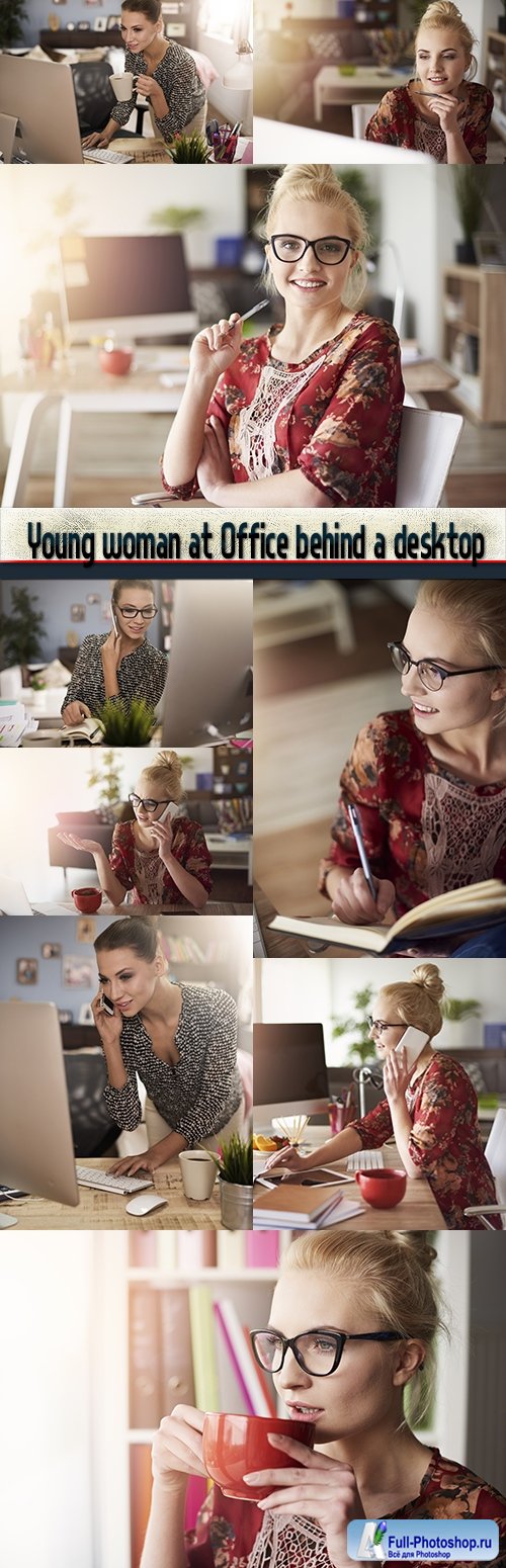 Young woman at Office behind a desktop
