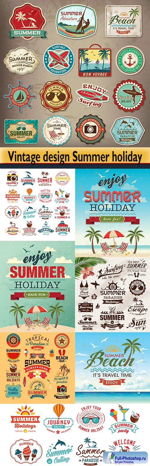 Vintage design Summer holiday