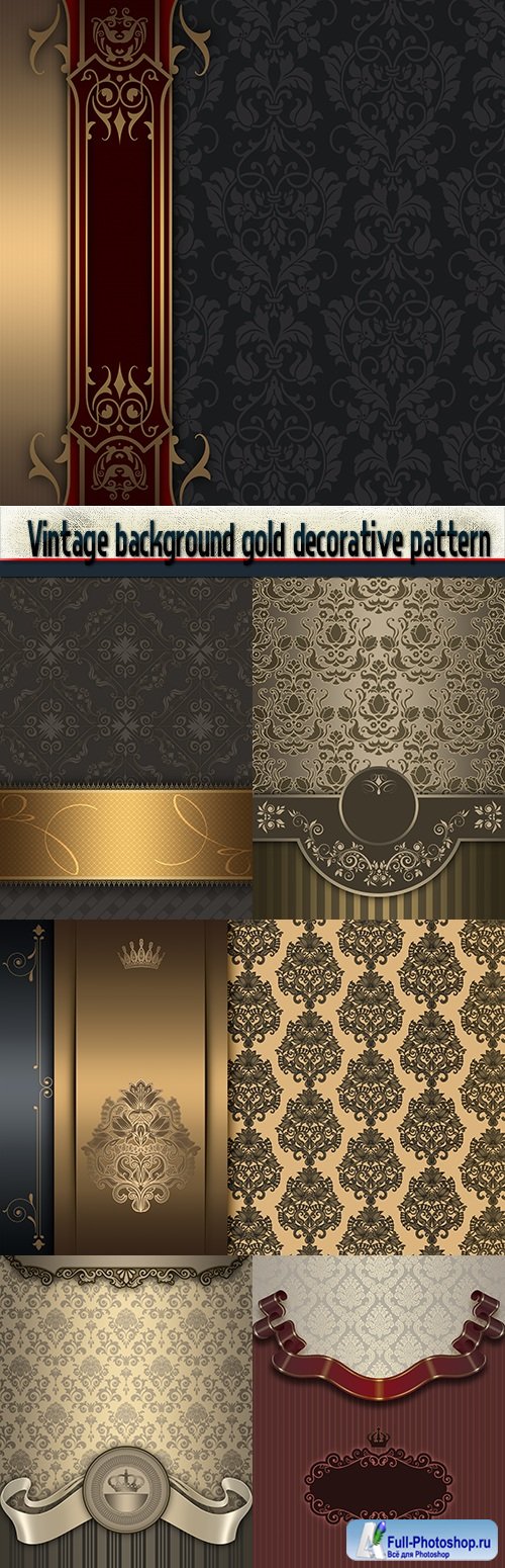Vintage background gold decorative pattern