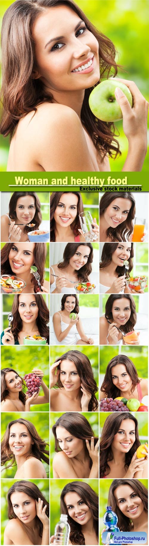 Beautiful woman and healthy food